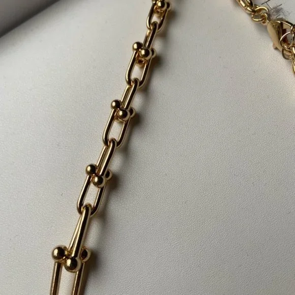 House of Harlow 1960 connecting u ball gold chain necklace - Picture 6 of 7